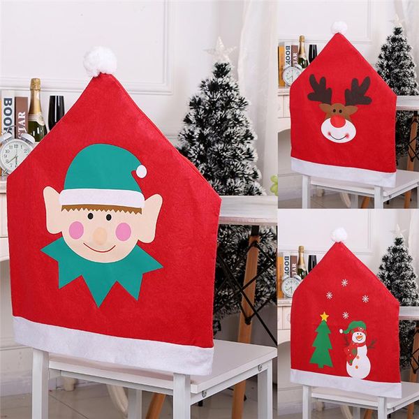 

chair covers christmas cover santa claus snowman decors home back xmas kitchen table chiar party dinner seat multi