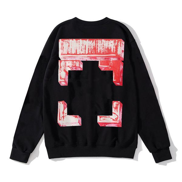 

off designer fashion hip hop oil painting print mens hoodies arrow x printed hoodie women hooded casual harajuku pullover, Black