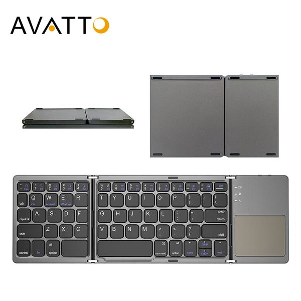 

avatto russian/spanish/arabic b033 mini folding keyboard wireless bluetooth keyboard with touchpad for windows android ios