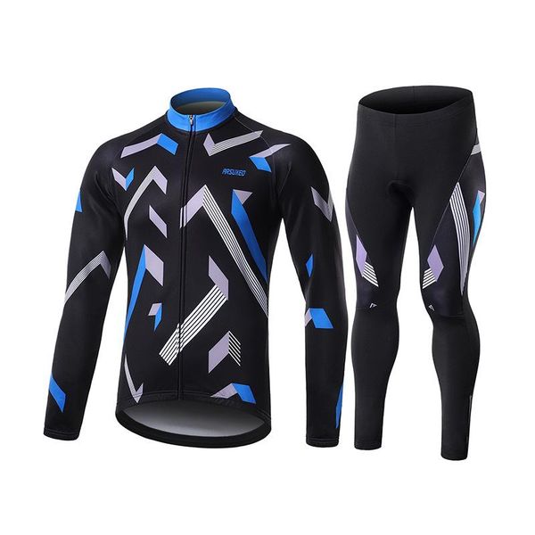 

racing sets meida cycling 2021 printing money fleece winter warm quick-drying riding long sleeves suit man, Black;blue