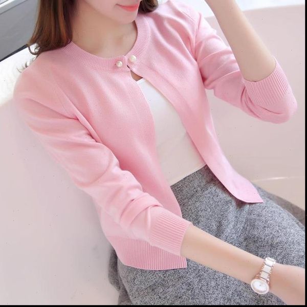 

fashion knitting cardigan short thin coat spring and summer new women long sleeved sold color sweater cardigans female clothings, White;black