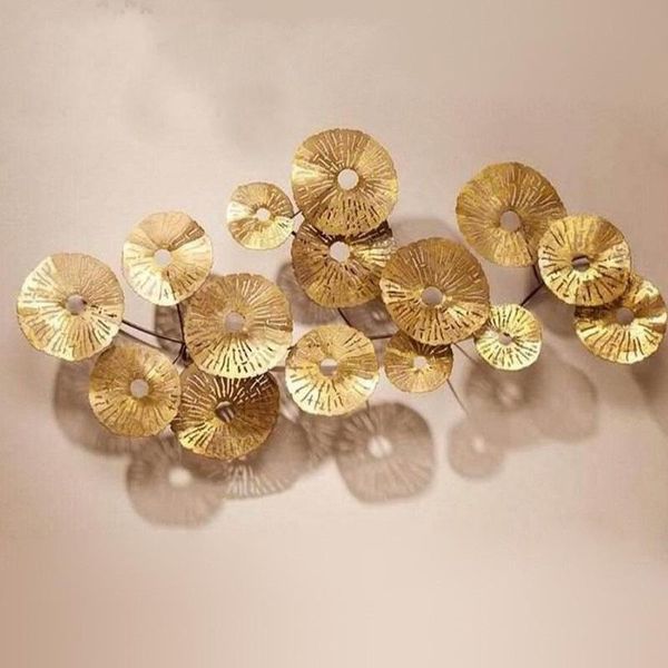 

decorative objects & figurines lotus leaf living room background el restaurant wall soft model iron art decoration hanging