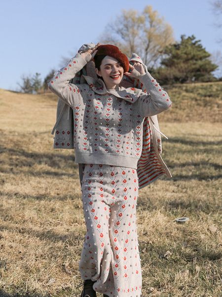 

casual dresses original design autumn winter women mori girls sweet stereoscopic wool ball elastic waist crochet knitted long skirts k3jh, Black;gray