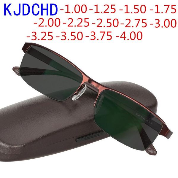 

fashion sunglasses frames 2021 titanium business occhiali da sole fotocromatiche uomini donna studente finito miopia eyewear -1.0 to -4.0, Black