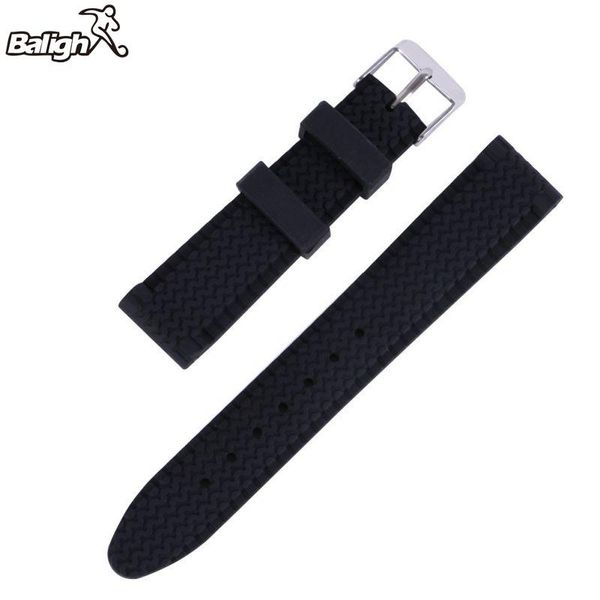 

watch bands men casual band soft silicone rubber waterproof wrist strap 18-24mm, Black;brown