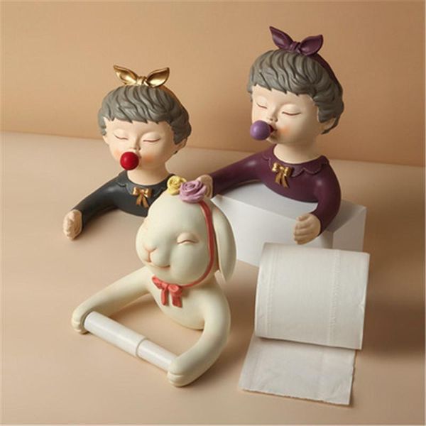 

wall-mounted cute paper towel holder multi-function face towel storage shelf punching tissue box bathroom organizer shelf