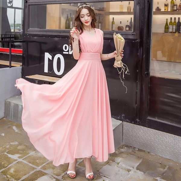 

maternity dresses elegant v-neck chiffon spring sleeveless clothes korean slim pregnant dress bohemian plussize, White
