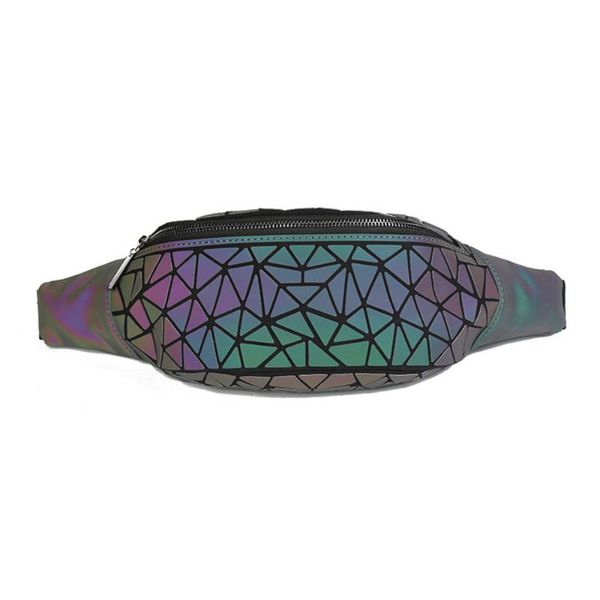 

luminous waist packs geometric rhombic folding bag women geometry packs adjustable belt travel bum bag men and women chest