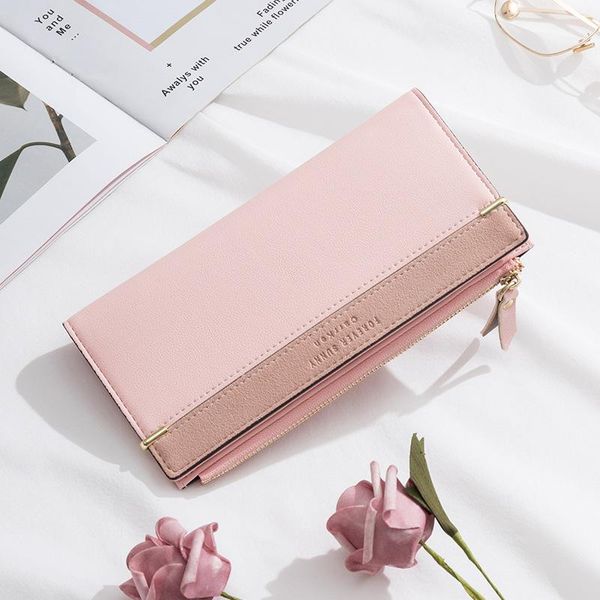 

wallets fashion wallet women's korean-style multi-card clutch pu long zipper buckle tide, Red;black