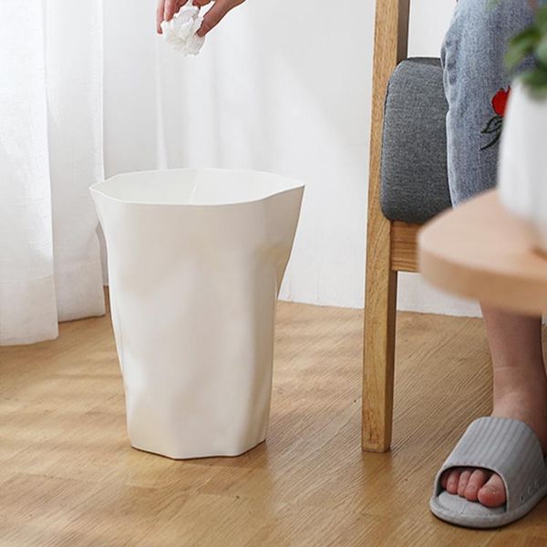 

waste bins plastic white trash can bedroom kitchen creative round bucket toilet bin office kosz na smieci household products