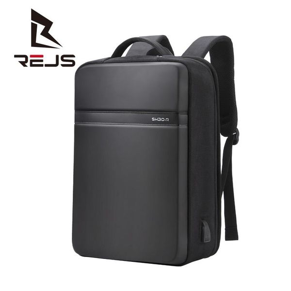 

rejs langt business men's backpack office work 15.6 inch lapbag usb external charge fashion hard shell school backpacks