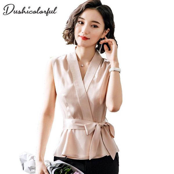 

women's vests dushicolorful women vest fashion elgent waistcoat slim 2021 summer bow female sleeveless office lady plus siz, Black;white