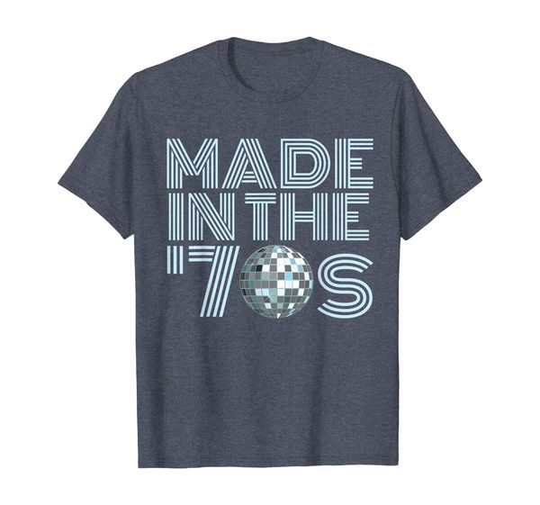 

made in the 70s shirt - vintage 70s retro t-shirt disco ball, White;black