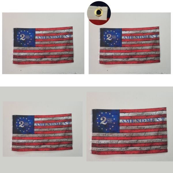 

2nd amendment banner flags retro usa diy 90cm*150cm flag polyester rectangle red blue white stripe printed 5yc g2