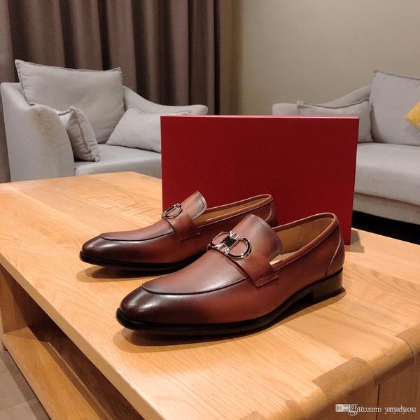

spring designers men leather shoes fashion male flats round toe comfortable office luxury dress shoes size 38-44 men business shoes 2020, Black
