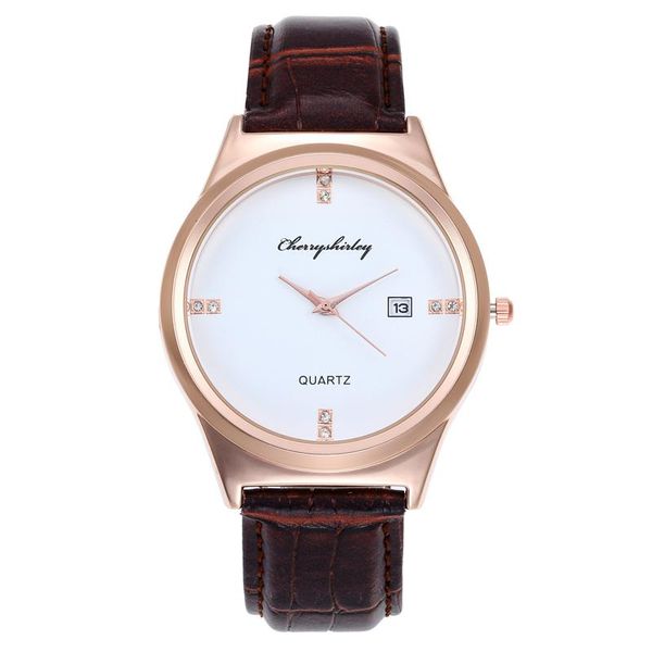 

wristwatches fashion couple watches men women simple casual quartz watch british style retro leather belt wristwatch female clock gif, Slivery;brown