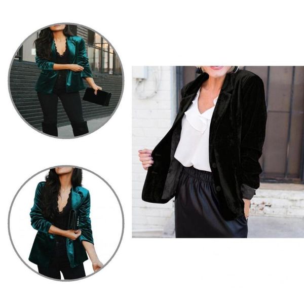 

women's suits & blazers streetwear pure color all match blazer autumn winter solid for party, White;black