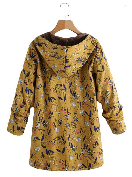

tuhao floral-style coats printed female winter woollen jacket pocket tb9855 i1wp, Black