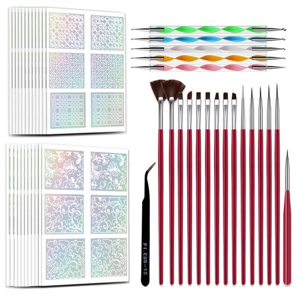 

nail art kits brushes set with stickers dotting pens pick up tweezer diy tool kit for beginners decor