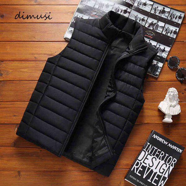 

dimusi men' sleeveless vest jackets winter fashion male cotton-padded vest coats men stand collar warm waistcoats clothing 5xl y1122, Black;brown