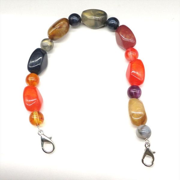 

bag parts & accessories colorful bead straps replaceable resin handbag jelly acrylic handle pearlescent strap diy replacement, Black