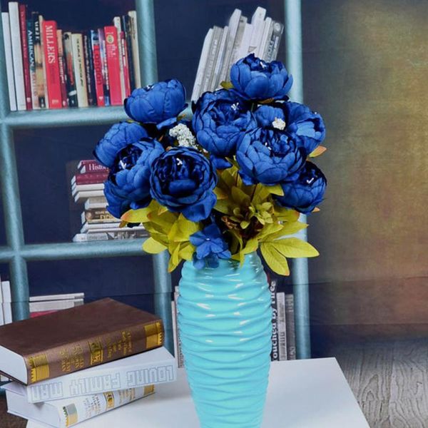 

decorative flowers & wreaths artificial peony flower bouquet home office fake floral decor wedding party silk