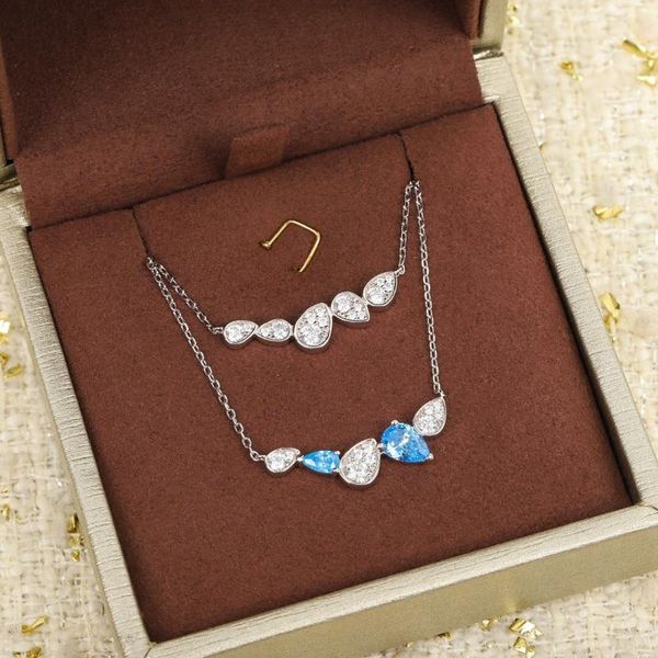 

charms 2021 trend european pure fashion jewelry necklace for women luxury water drop pendant, Bronze;silver