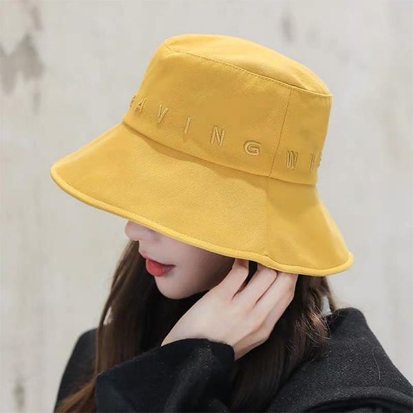 

wide brim hats 1pc fishing sun cotton letter embroidery fisherman hat basin caps bucket women summer outdoor travel, Blue;gray