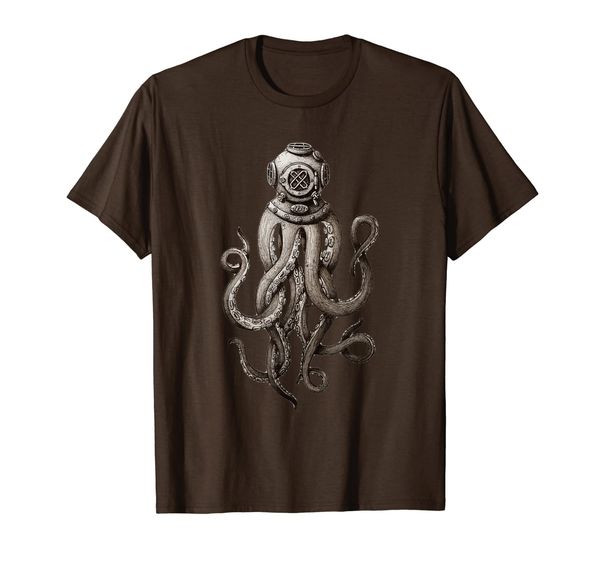 

retro scuba diver weird ocs design, ocs helmet t-shirt, White;black