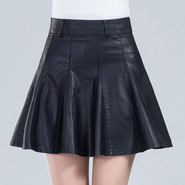 

skirts leather skirt high waist mini short black sash elegant women faux