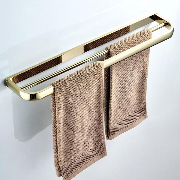 

towel racks bathroom products rack gold hook brass double bar accessories