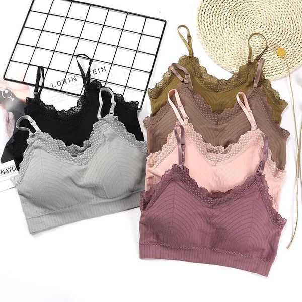 

lace bralette bra women seamless push up backless tube wireless cross back underwear bustiers & corsets, Black;white