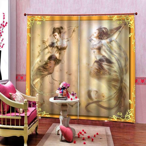 

curtain & drapes cartoon girl customized window modern style living room blackout curtains home decors