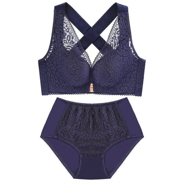 

bras sets fashion wireless front buckle lace lingeries women beautiful back and panties plus size 120de suits, Red;black