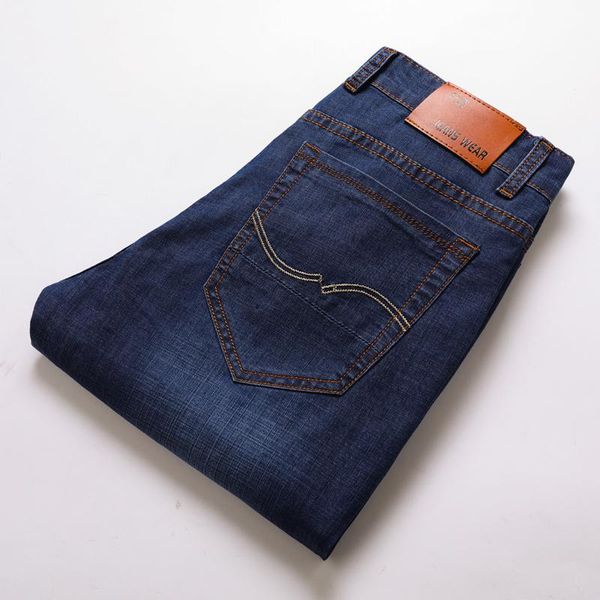 

men's jeans 2021 summer business casual korean style slim straight stretch denim shorts male classic brand loose pants 28-40, Blue