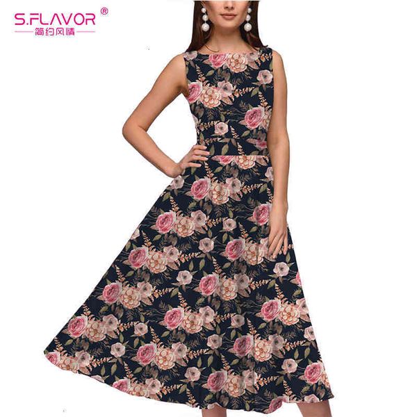 

casual dresses dresses retro floral print a line midi summer women no belt o-neck sleeveless vintage party vestidos spring bwlm, Black;gray