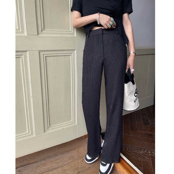 

women's 2021 summer thin mop pants small high waist tencel casual, Black;white