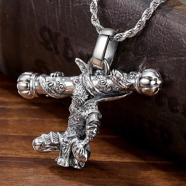 

chains fighting saint buddha pendant monkey king male domineering jewelry, Silver