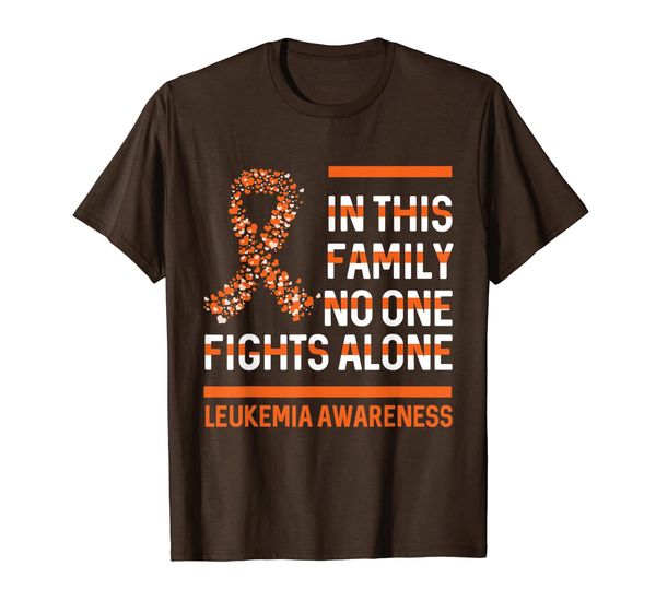

in this family no one fights alone leukemia awareness shirt, White;black