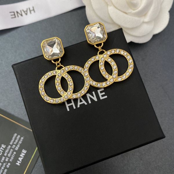 

designer earrings jewellery2021 new versatile small fragrance acrylic women's double-c gold studded earrings lxt3, Silver
