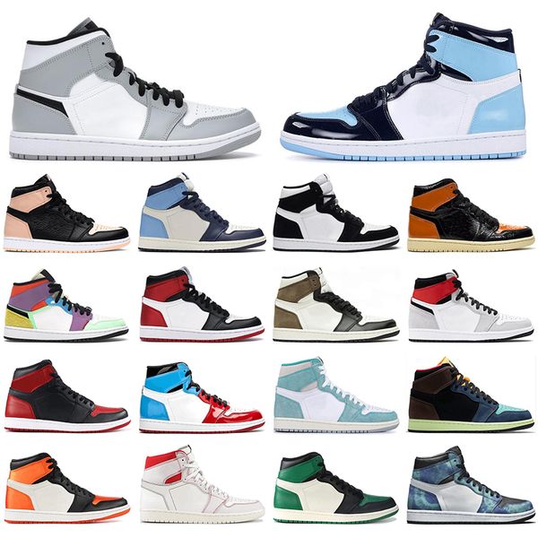 

jumpman 1s basketball shoes for men women obsidian turbo green shattered backboard black white mocha outdoor trainers sports sneakers