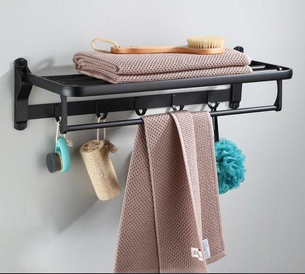 

bathroom towel rack space aluminum black foldable bath towel holder folding bath shelves rail