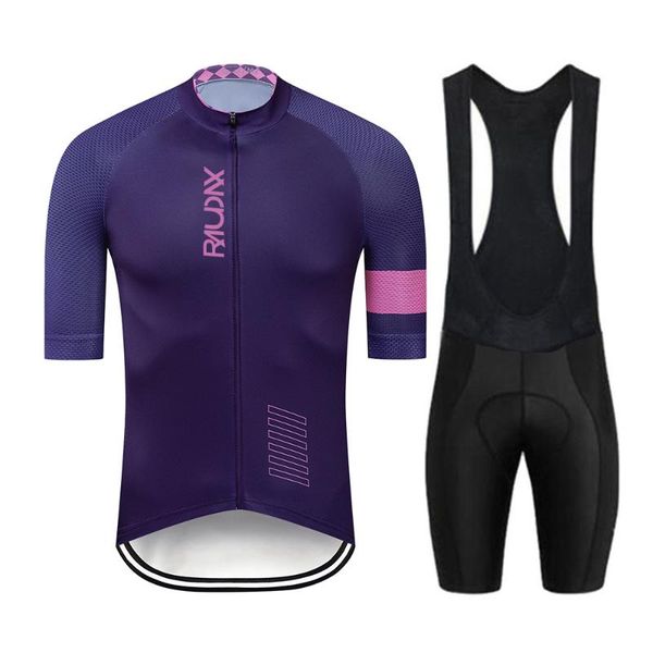 

racing sets raudax 2021 men's cycling jersey set road bicycle wear breathable anti-uv mtb bike clothes clothing suits ciclismo, Black;blue