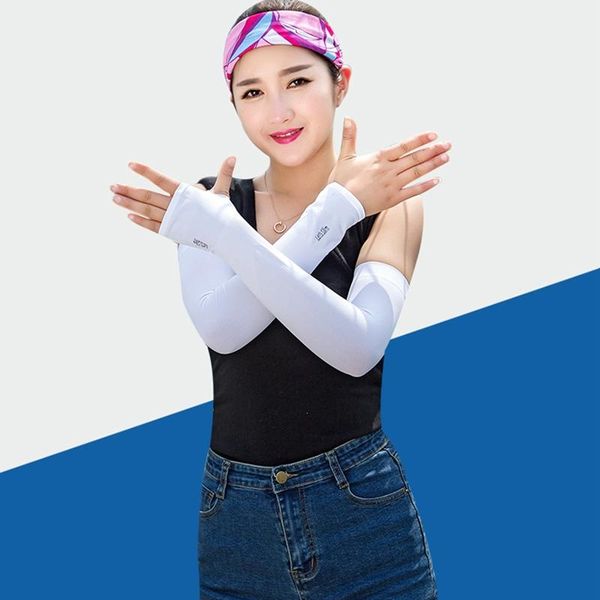 

1pairs summer arm sleeves uv sun protection cooling arm cover for cycling running fishing golf climbing driving 2021 new, Black;gray