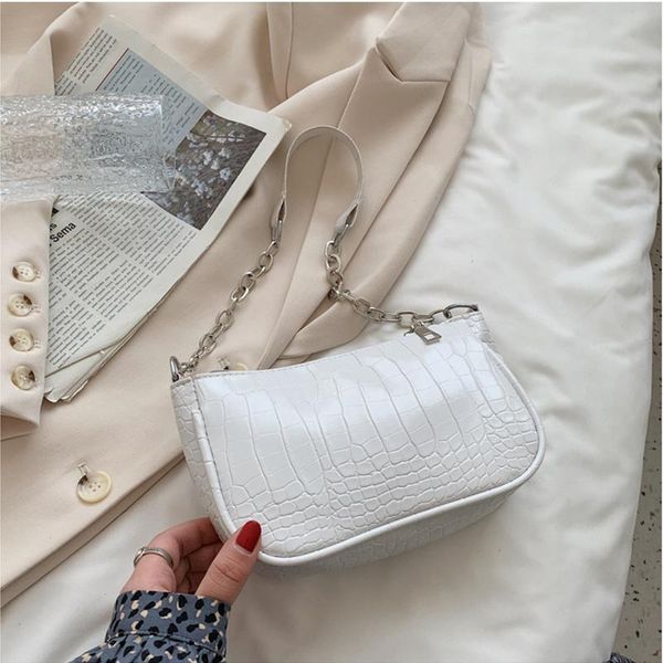 

cross body fashion crocodile pattern women's bag pu leather shoulder luxury designer texture zipper handbags for women 2021