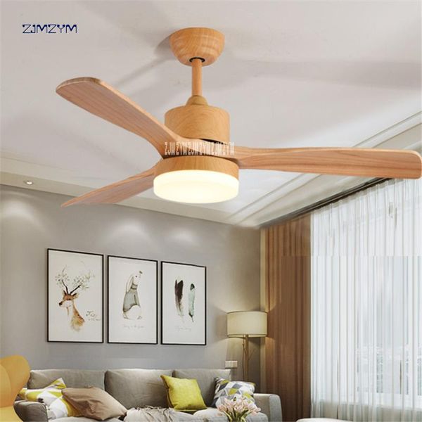 

48 inch nordic wood ceiling fan lights with remote control 220volt bedroom ceiling light fan lamp led bulbs 42sw-1012 wood color