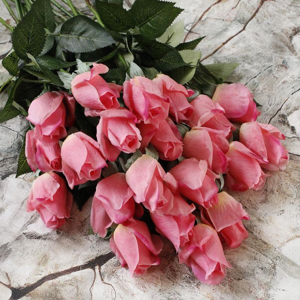 

1pcs real touch rose artificial flowers wedding bride bouquet silk flowers diy home decor rose party supplies