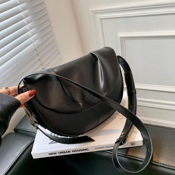 

evening bags autumn retro shoulder bag women's 2021 trendy fashion fold single net red crossbody saddle