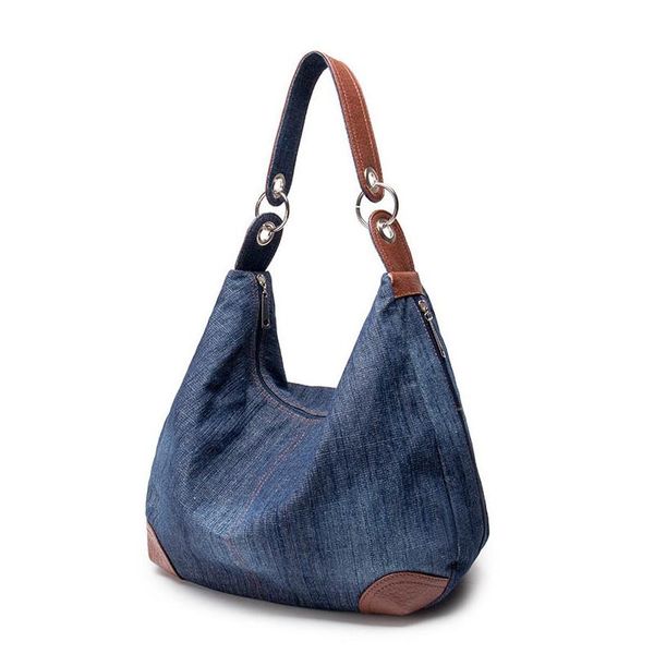 

evening bags summer 2021 shopper big capacity denim blue canvas handbag ladies leisure tote for women messenger shoulder bag sac a main