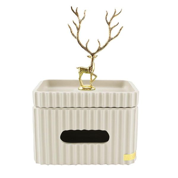 

tissue boxes & napkins golden deer rectangular box resin striped storage canister living room deskhome decor